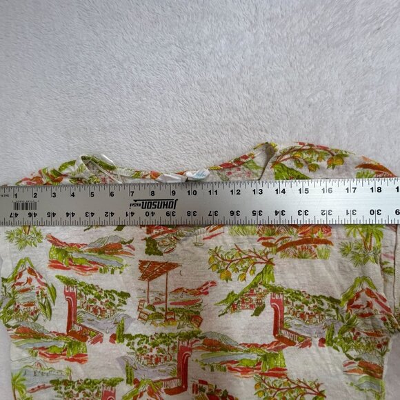 Cynthia Rowley Womens Linen Tropical Print Short Sleeve T-Shirt Medium Summer - Picture 5 of 7